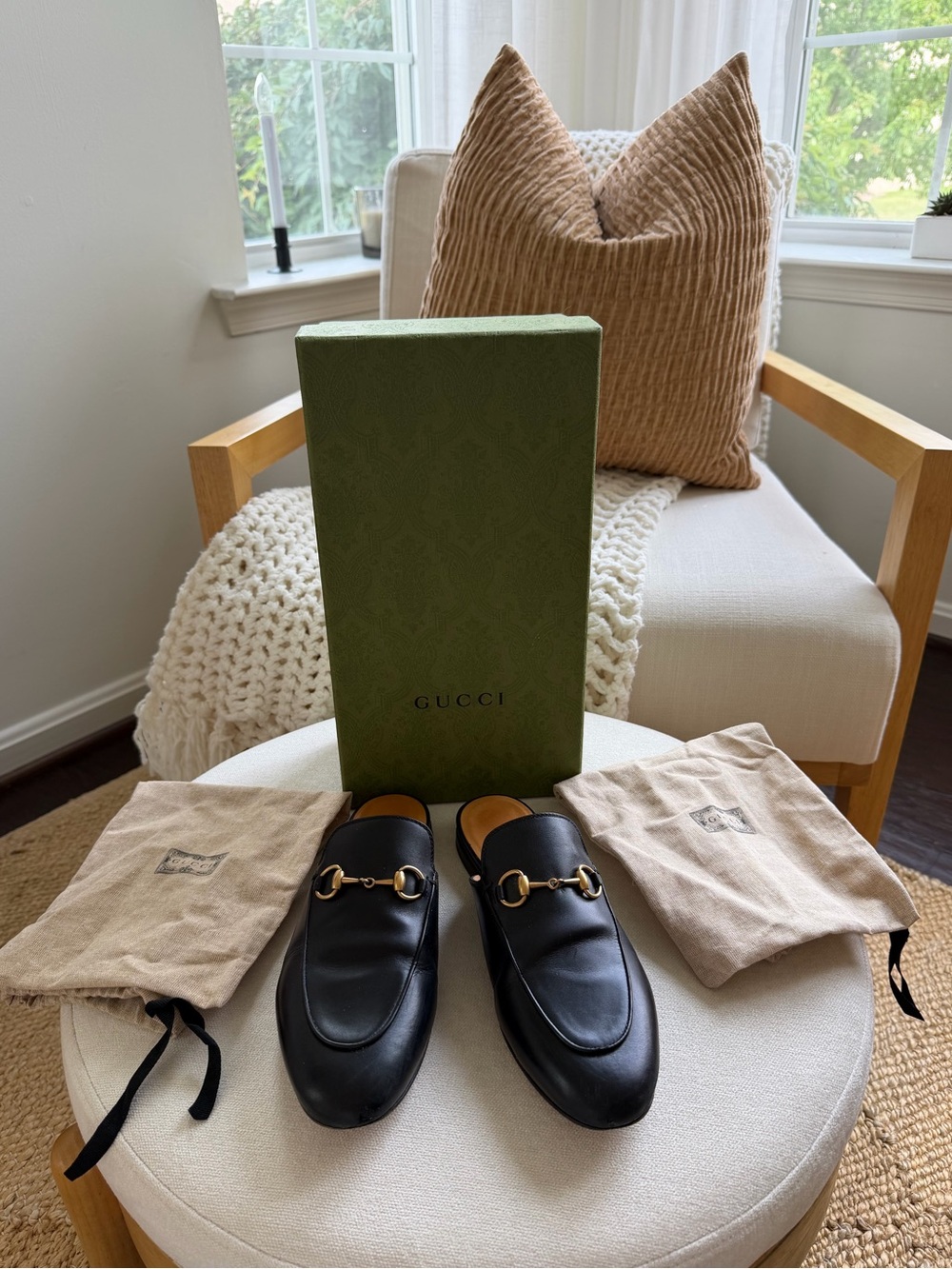 Gucci Princetown Horsebit Leather Slipper Mule Black Women’s Size 36.5